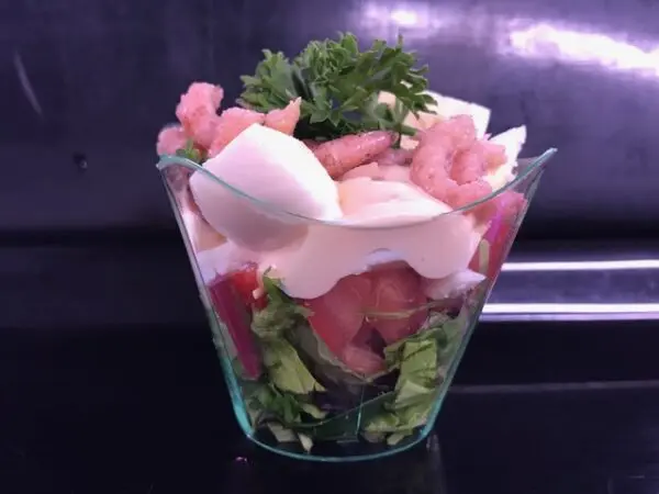 Cocktailglaasje met garnalen