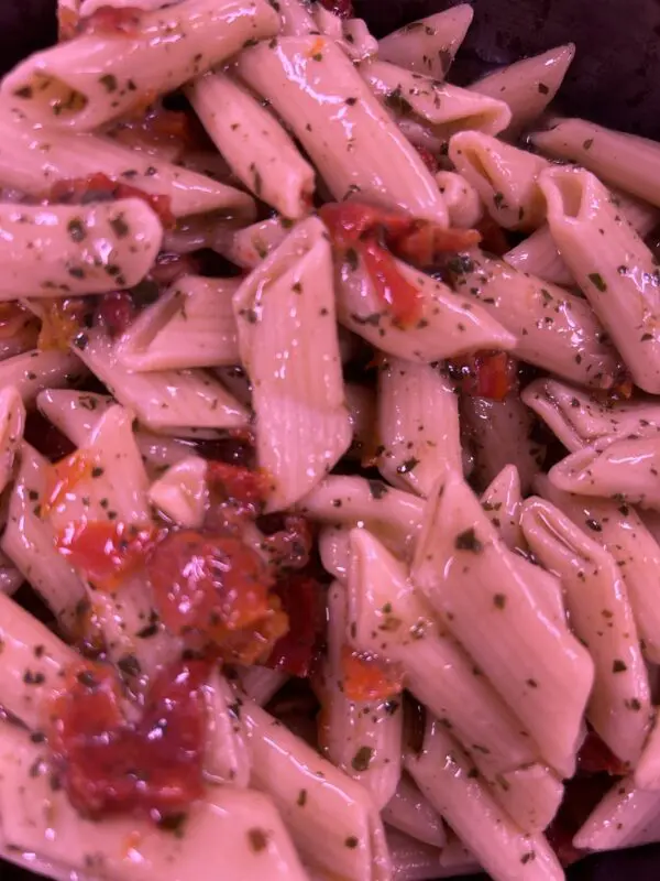 Penne met groene pesto